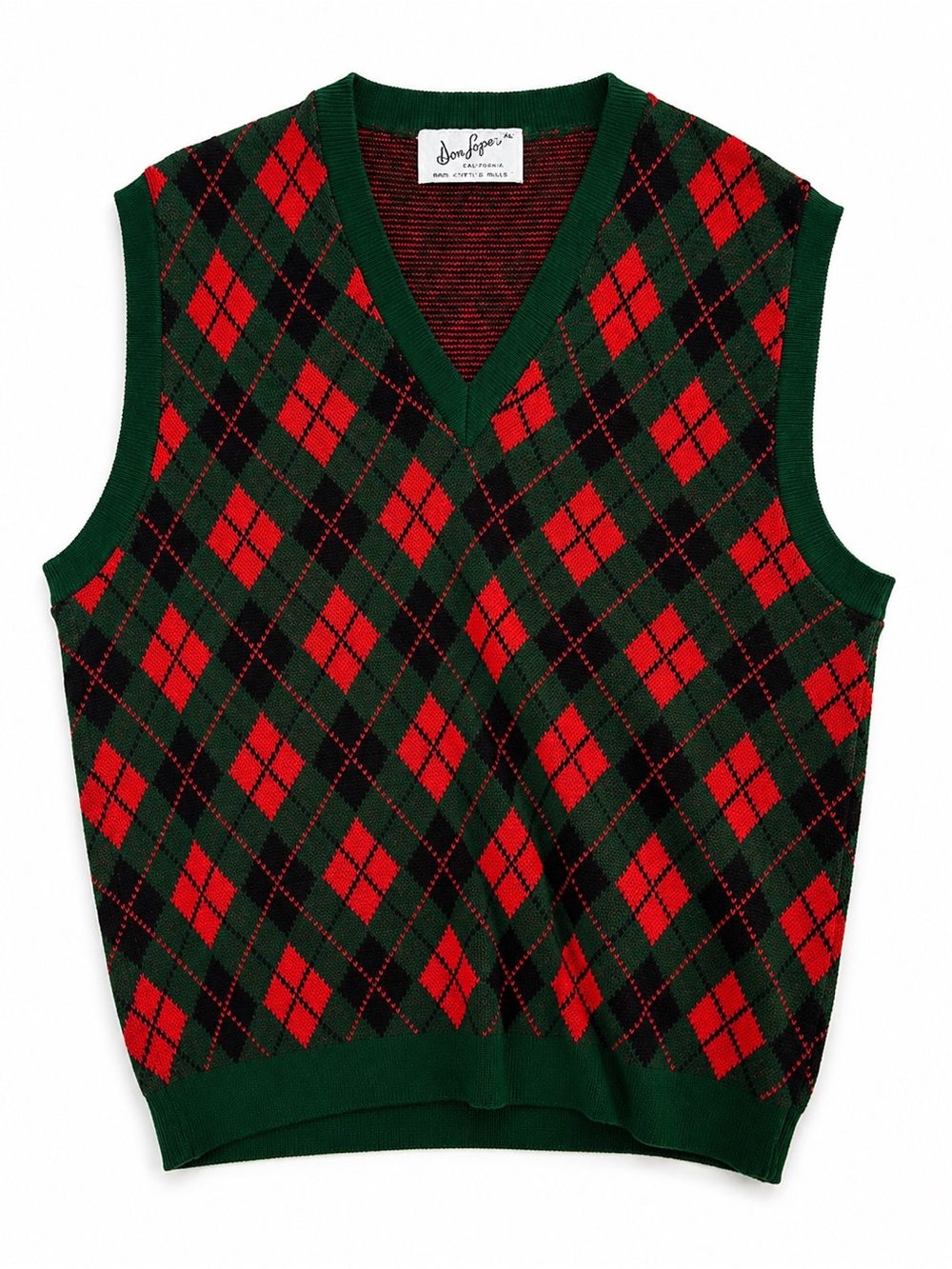 Vintage Don Loper Argyle Sweater Vest XL | Christmas Party | Grandpa Core